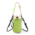 Dopamine-colored water bottle crossbody bag in cream and green nylon - Beige and Green Patchwork (HT-299) / Fruit Green