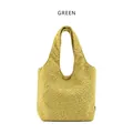 Stylish large capacity green textured bubble tote bag for women's daily commute - L / Green