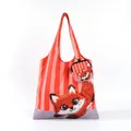 Grand sac de courses pliable avec motif renard mignon pour le quotidien - Ensemble / Renard Orange