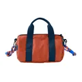 Orange grid bowling bag with blue handles and a colorful climbing rope strap - S / Orange