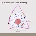 Cute cartoon flower-shaped crossbody phone bag with polka dots and embroidery detail - White Polka Dot Flower