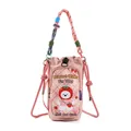 Cute pink cartoon crossbody bag for water bottle and phone with strawberry bear motif - Strawberry Bear