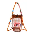Cartoon water bottle crossbody bag with colorful woven rope strap for outdoor use - Vintage Cola Cup