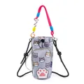 Cute cartoon cat pattern water bottle crossbody bag with colorful woven rope handle - Cat Head