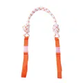 Replacement orange and white braided rope handle strap with pink buckles for nylon tote bags - White and Orange Shoulder Strap