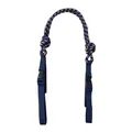 Blue and yellow braided nylon rope shoulder strap with black buckles accessory - Navy Blue Shoulder Strap