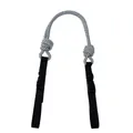 Adjustable black and white braided rope handle strap accessory for nylon shopping tote bag - Black and White Strap