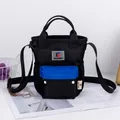 Black and blue waterproof crossbody water bottle bag with adjustable strap. - Parent-Child Size / Black
