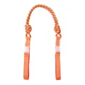 Adjustable orange nylon drawstring shoulder strap with woven rope and plastic buckles - Orange Strap