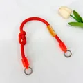 Red braided nylon shoulder strap with adjustable knot and metal rings for versatile handbags - Short Hand-Knotted Rope / Orange