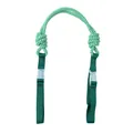Adjustable green and white woven rope strap for nylon tote bag with plastic buckles - Green Striped Strap