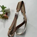 Durable and adjustable brown nylon woven strap with embroidery detail and plastic buckle - Coffee Jacquard Wide Strap / One Size