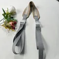 Stylish woven embroidered nylon replacement shoulder strap for handbags in gray and beige - Beige-Brown Jacquard Wide Strap / One Size