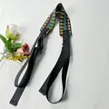 Colorful ethnic style embroidered nylon shoulder strap with adjustable buckles for bags - Colorful Black Jacquard Wide Strap / One Size