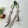 Elegante geweven nylon schouderriem met borduursel en verstelbare gespen - Beige-Groene Brede Jacquard Band / Eén maat