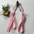 Stijlvolle roze geborduurde nylon schouderriem als vervanging voor modieuze tassen - Roze Jacquard Brede Schouderriem / Eén maat