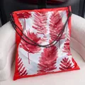 Stylish French style large capacity tote bag featuring vibrant red leaf patterns on white fabric - Red Maple Leaf