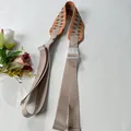 Modieuze geborduurde nylon schouderriem met oranje patronen en transparante gespen - Oranje Jacquard Brede Schouderriem / Eén maat