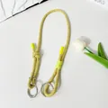 Heldergele gevlochten vervangende tasriem met stijlvolle zilverkleurige metalen ringen - Universele Riem / Geel