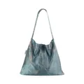 Elegant blue lightweight tote bag with abstract metallic gold pattern for women everyday use - Regular Fit / Blue