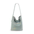 Stylish light blue tote bag with elegant gold marble pattern and spacious interior design - Expandable Version / Sky Blue