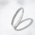 Minimalist 1.6mm lab-grown diamond half eternity ring in 18k white gold for women - HK14/US6.5 / 18K White Gold
