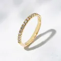 Elegant 1.6mm lab-grown diamond 18k yellow gold half eternity stackable ring for women - HK12/US5.5 / 18K Gold
