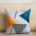 Modern Nordic style geometric throw pillow cover featuring houndstooth and triangle patterns - 40*40cm / Auspicious Triangle