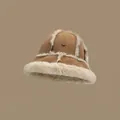 Japanese style brown suede plush fisherman hat for women, thick warm winter bucket hat - M (56-58cm) / Khaki