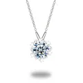 S925 silver necklace with round brilliant cut lab grown diamond in snowflake setting - Swirling Snowflake Necklace (PM5003) / 1.0-1.1 Carat/DE Color/VS-VVS Clarity (With IGI)