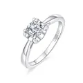 S925 sterling silver solitaire ring with 0.50ct round brilliant cut lab diamond - Classic Bull Head Ring (RM1001)