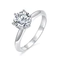 Elegant S925 sterling silver ring featuring a 1.0CT round brilliant lab-grown diamond - Classic Six-Prong Ring (RM1003)