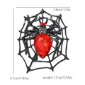 Creative Halloween spider brooch featuring red gemstone and black spider web design - Black Spider Web Brooch