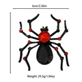Vintage Halloween spider brooch with red and black crystals showing 6cm size and weight - Black Crystal Spider Brooch