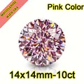 10ct pink round Portuguese cut moissanite gemstone with brilliant sparkle - Portuguese Cut / 14x14mm-10ct