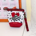 Fashionable portable mini leopard print wristlet coin purse with triple heart design - Leopard Heart