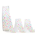 Colorful polka dot matte ribbon for DIY gift wrapping and cake decoration - Polka Dot / 2.0cm x 20Y/Roll