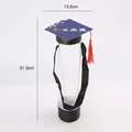Creative graduation cap flower packaging box with tassel for single stem bouquet - Blue Next Stop Future / 2 Pcs/Set