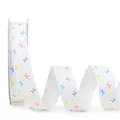 White matte ribbon with colorful bow patterns for DIY gift wrapping and handicrafts - Bow / 2.0cm x 20Y/Roll