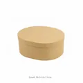 Small oval Kraft paper gift box for bakery and sweets packaging, 19.3x14x7.5cm size - Small Gift Box / 19.3x14x7.5cm