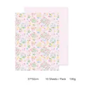 Carta regalo di lusso floreale rosa 37x50cm 10 fogli 100g carta kraft bianca - Set di 10 fogli / Rosa
