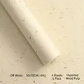 Handmade cream embossed floral petal paper for elegant DIY flower wrapping and art - Thickened Upgraded Version (50*70cm, 4 Sheets/Pack) / Off White