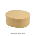 Medium oval kraft paper gift box for handmade candies and baked goods 24.5x19x10.5cm - Medium Gift Box / 24.5x19x10.5cm