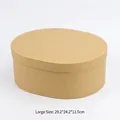 Professional large oval kraft paper box for bakery candy and elegant gift packaging - Large Size Gift Box / 29.2x24.2x11.5cm