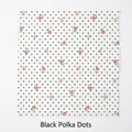 Elegant wrapping paper featuring black polka dots and delicate red rose patterns - 10 Sheets/Pack (44*58cm) / Black Polka Dot