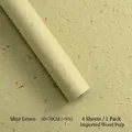 Mint green embossed petal textured floral wrapping paper for DIY flower bouquets - Thickened Upgraded Version (50*70cm, 4 Sheets/Pack) / Mint Green
