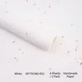 Textured white handmade petal paper for DIY floral wrapping, 50x70cm artistic paper sheet - Hand-torn Textured Paper 4 Sheets (55*40cm) / White