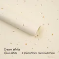 Handmade creamy white flower petal paper, 50x70cm sheets for DIY floral packaging. - Hand-torn Textured Paper 4 Sheets (55*40cm) / Off White