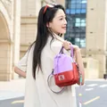 Sac bandoulière outdoor léger violet et rouge pour la randonnée et le voyage. - Style à Cordon Bloc de Couleur / Violet Clair-Rouge