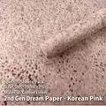 Papel de regalo floral rosa coreano con textura de lino y algodón hueco de 50,5x70cm - 5 Piezas/Paquete (50.5x70cm) / Rosa